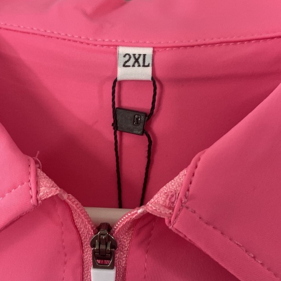 Pink Women's Polo Shirt Zip front - Picture 2 of 8